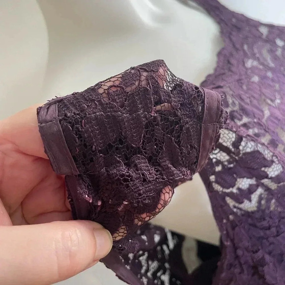 Plum Bridesmaids Purple Dress w/ Lace Bodice David’s Bridal Plus Size 20 EUC 074 - Picture 8 of 13